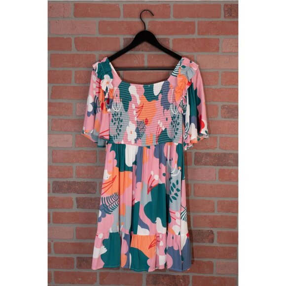 JODIFL - Abstract Floral Mini Dress - Small - Picture 9 of 11
